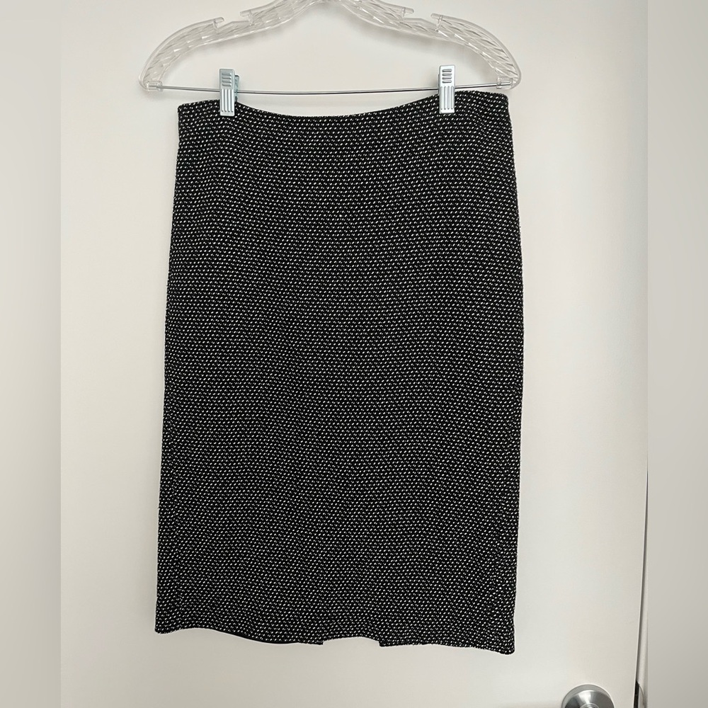 Trenery Elegant Black and White Patterned Pencil Skirt